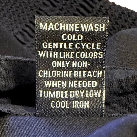 INC Black Zip Front Ruffled Top | Puff Sleeve Smocked Waist | Size 10 - Picture 6 of 6